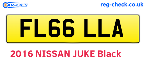 FL66LLA are the vehicle registration plates.
