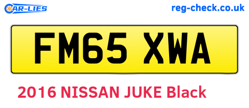 FM65XWA are the vehicle registration plates.