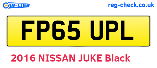 FP65UPL are the vehicle registration plates.