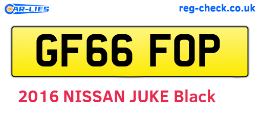 GF66FOP are the vehicle registration plates.