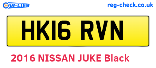 HK16RVN are the vehicle registration plates.