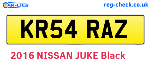 KR54RAZ are the vehicle registration plates.