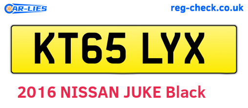 KT65LYX are the vehicle registration plates.