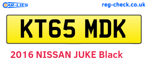 KT65MDK are the vehicle registration plates.