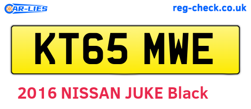 KT65MWE are the vehicle registration plates.