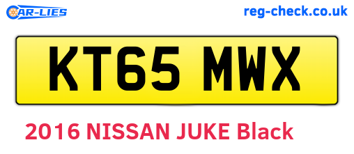 KT65MWX are the vehicle registration plates.