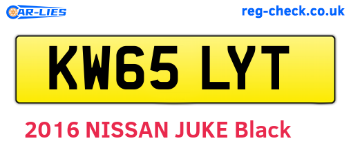 KW65LYT are the vehicle registration plates.