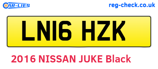 LN16HZK are the vehicle registration plates.