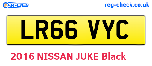LR66VYC are the vehicle registration plates.