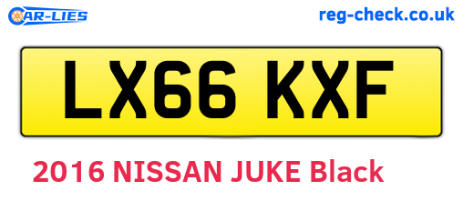 LX66KXF are the vehicle registration plates.