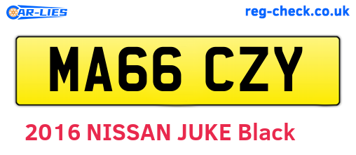 MA66CZY are the vehicle registration plates.