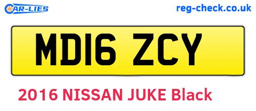 MD16ZCY are the vehicle registration plates.