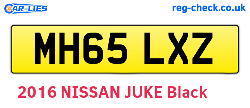 MH65LXZ are the vehicle registration plates.