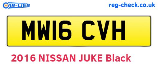 MW16CVH are the vehicle registration plates.