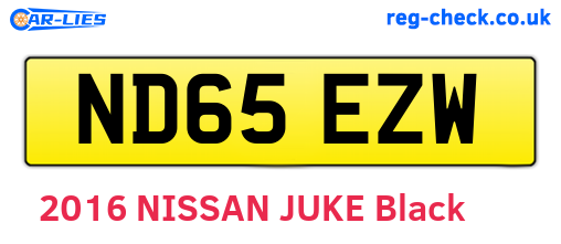 ND65EZW are the vehicle registration plates.