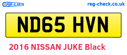ND65HVN are the vehicle registration plates.