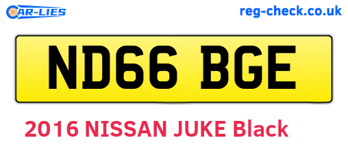 ND66BGE are the vehicle registration plates.