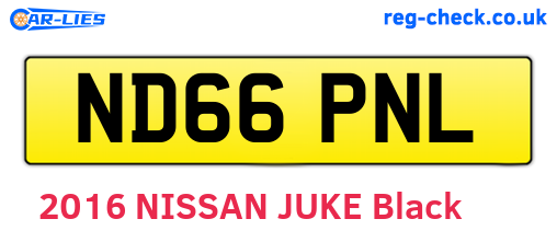 ND66PNL are the vehicle registration plates.
