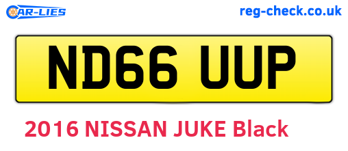 ND66UUP are the vehicle registration plates.