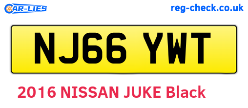 NJ66YWT are the vehicle registration plates.