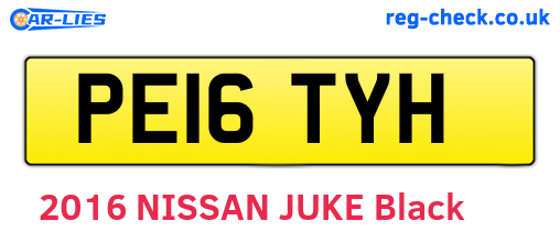 PE16TYH are the vehicle registration plates.