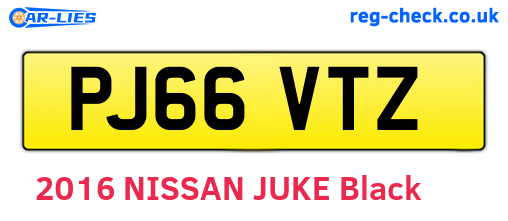 PJ66VTZ are the vehicle registration plates.