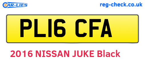 PL16CFA are the vehicle registration plates.