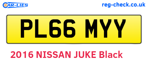 PL66MYY are the vehicle registration plates.
