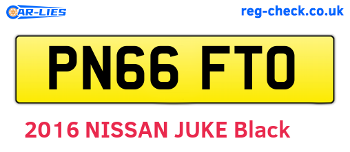 PN66FTO are the vehicle registration plates.