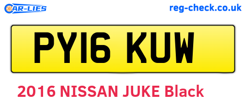 PY16KUW are the vehicle registration plates.