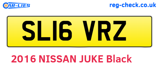 SL16VRZ are the vehicle registration plates.