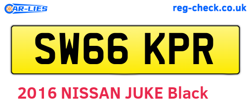 SW66KPR are the vehicle registration plates.