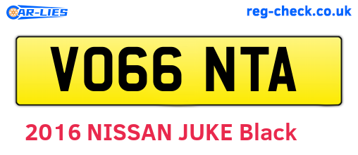 VO66NTA are the vehicle registration plates.