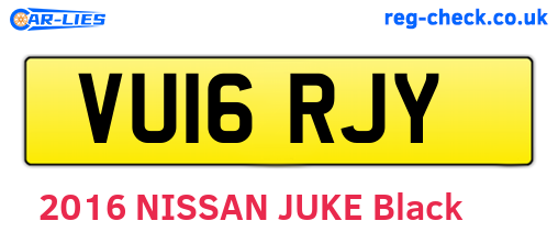 VU16RJY are the vehicle registration plates.