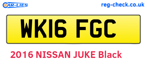 WK16FGC are the vehicle registration plates.
