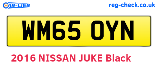 WM65OYN are the vehicle registration plates.