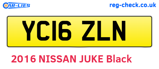 YC16ZLN are the vehicle registration plates.