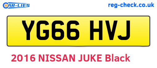 YG66HVJ are the vehicle registration plates.
