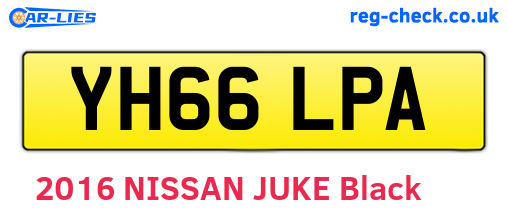 YH66LPA are the vehicle registration plates.