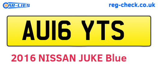 AU16YTS are the vehicle registration plates.