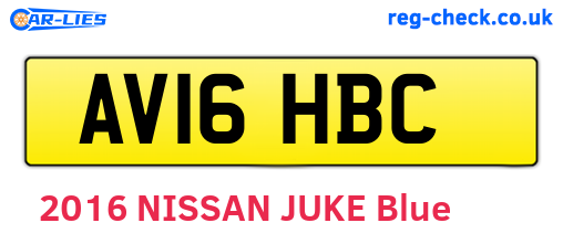 AV16HBC are the vehicle registration plates.