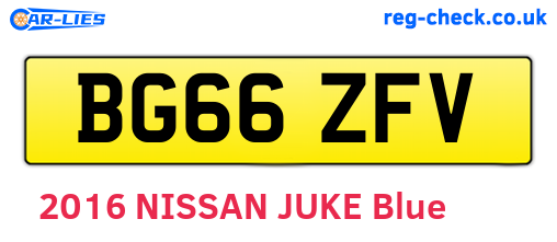 BG66ZFV are the vehicle registration plates.