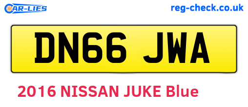 DN66JWA are the vehicle registration plates.