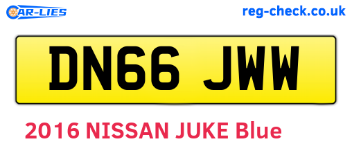 DN66JWW are the vehicle registration plates.