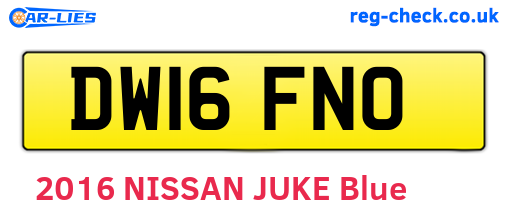 DW16FNO are the vehicle registration plates.