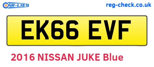 EK66EVF are the vehicle registration plates.