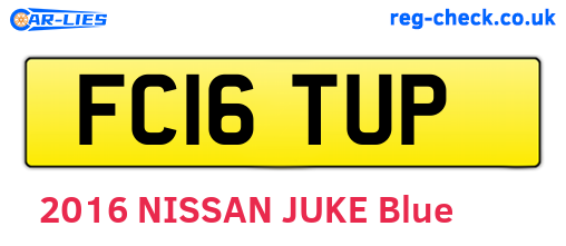 FC16TUP are the vehicle registration plates.