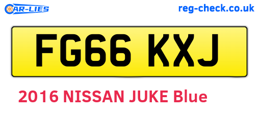 FG66KXJ are the vehicle registration plates.