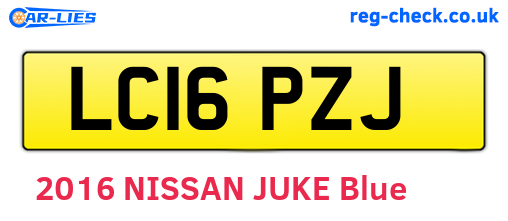 LC16PZJ are the vehicle registration plates.