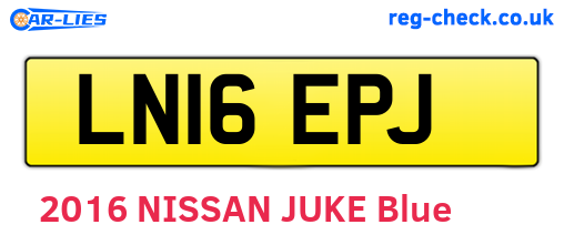 LN16EPJ are the vehicle registration plates.